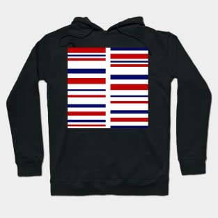 Red and blue stripes on white Hoodie